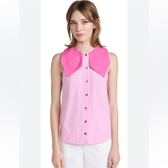 GANNI Poplin Sleeveless Shirt